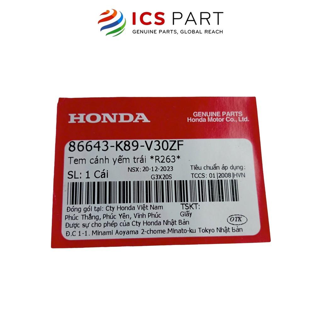 Tem cánh yếm trái *R263* HONDA Wave 110 2019 (86643K89V30ZF)