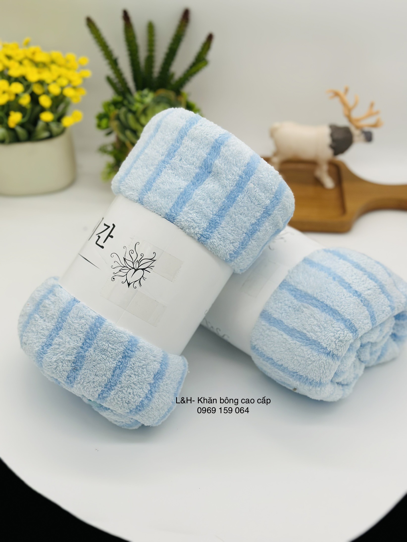 Khăn tắm lông cao cấp, Kẻ sọc nổi, KT 70x140cm