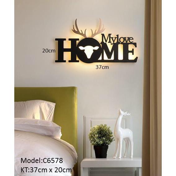 Đèn gắn tường trang trí hình chữ HOME MY LOVE -  MSP C6578