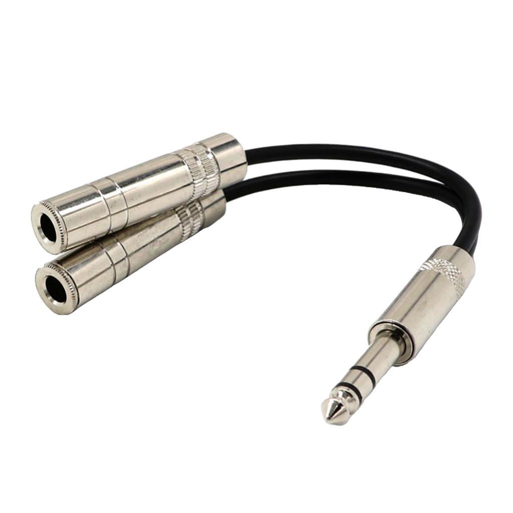 2x  1/4"  2X 6.5mm TRS   Y Splitter Cable Connector