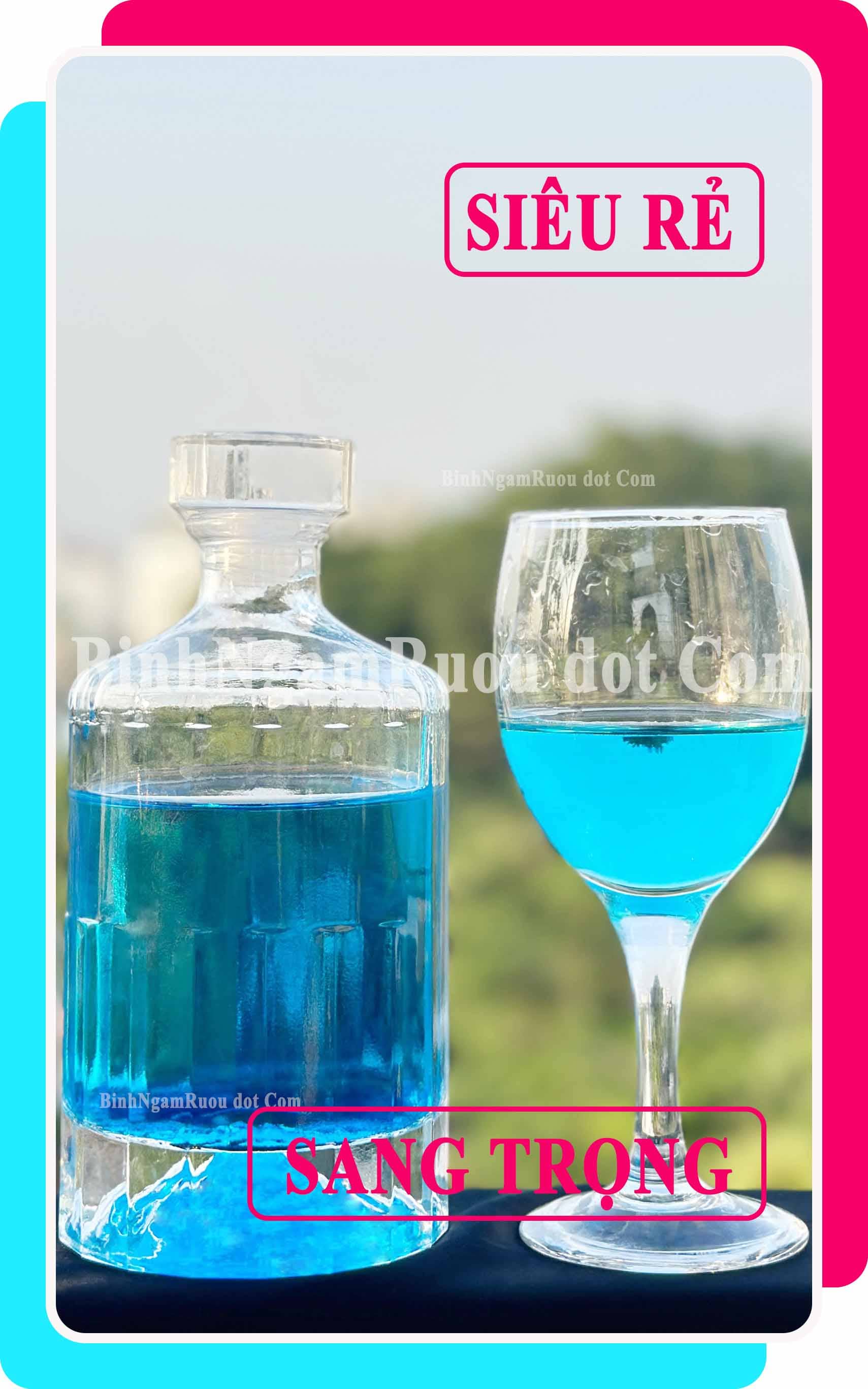 C44 Chai Đựng Rượu Thủy Tinh Hibiki Cao Cấp 500ml - Đẹp Cao Cấp - Nắp Kín Thủy Tinh Trong - Tặng Biếu Sang Trọng