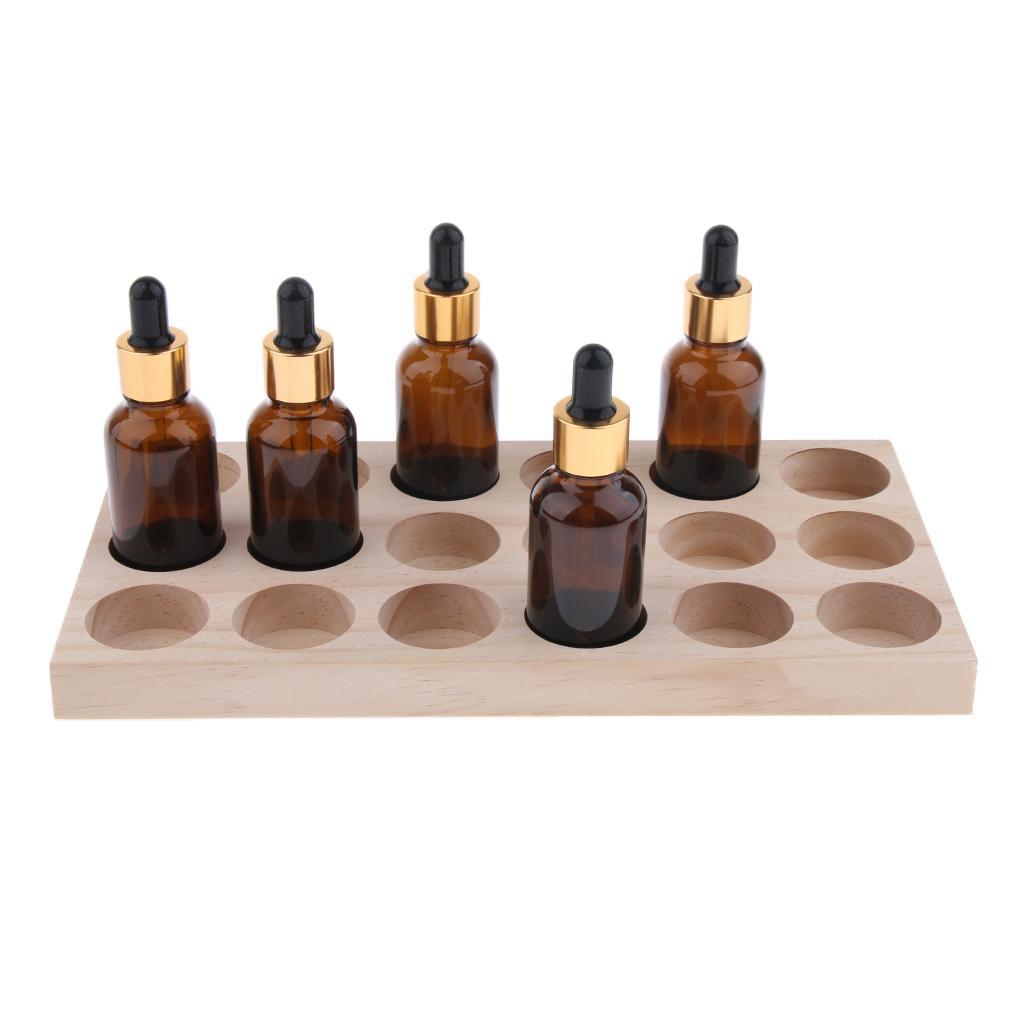 Essential Oil Wood Organizer Stand - Wooden Rack for Hold & Display