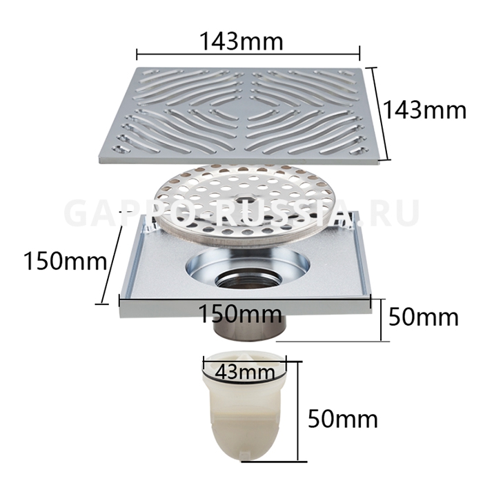 THOÁT SÀN ĐỒNG 15X15 NHẬP KHẨU NGA GAPPO G81550