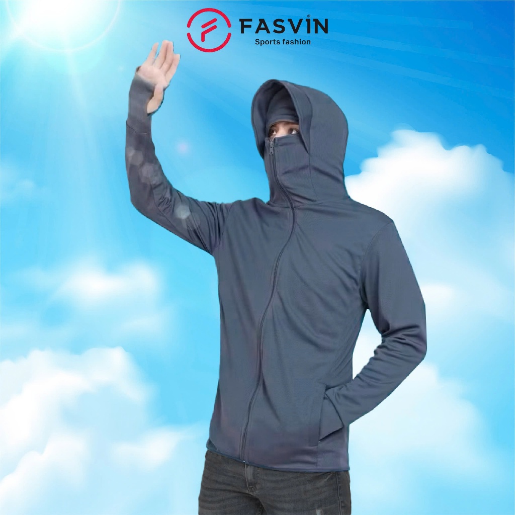 Áo khoác chống nắng nam Fasvin AN25670 chất thun lạnh chống tia UV thiết kế tản nhiệt chống nóng tốt