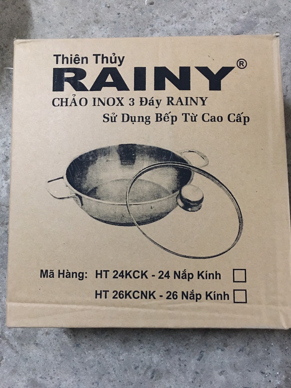 Chảo Lẩu Inox 3 Đáy Rainy  Dùng Được Cho Bếp Từ Nắp Kiếng- Hàng Chính Hãng -(XTT-CHAO 26-3DK)