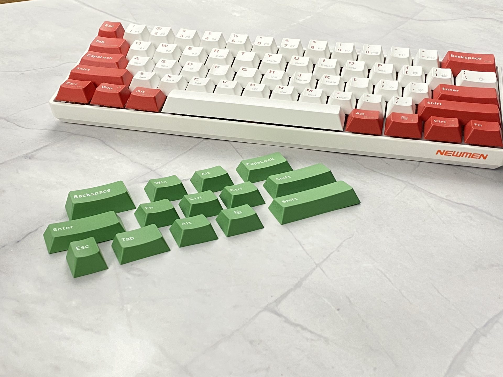 Bộ Keycap Xanh Matcha (PBT, Cherry Profile ) cho Newmen GM610 Layout 61 (12 nút) - Hàng Chính Hãng