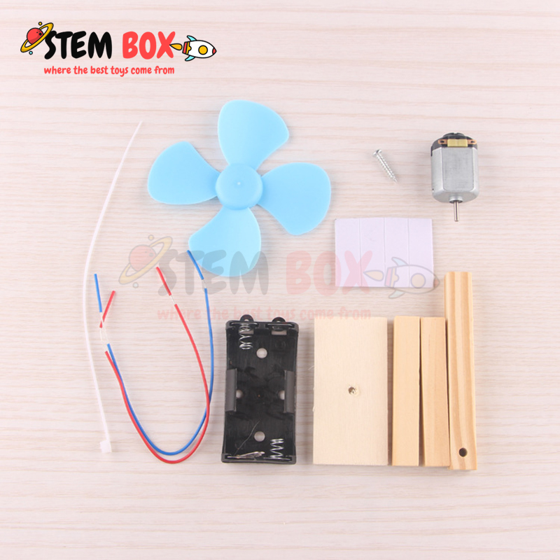 Đồ chơi khoa học tự lắp ghép mô hình quạt mini chạy bằng pin - Trò chơi DIY STEM BOX