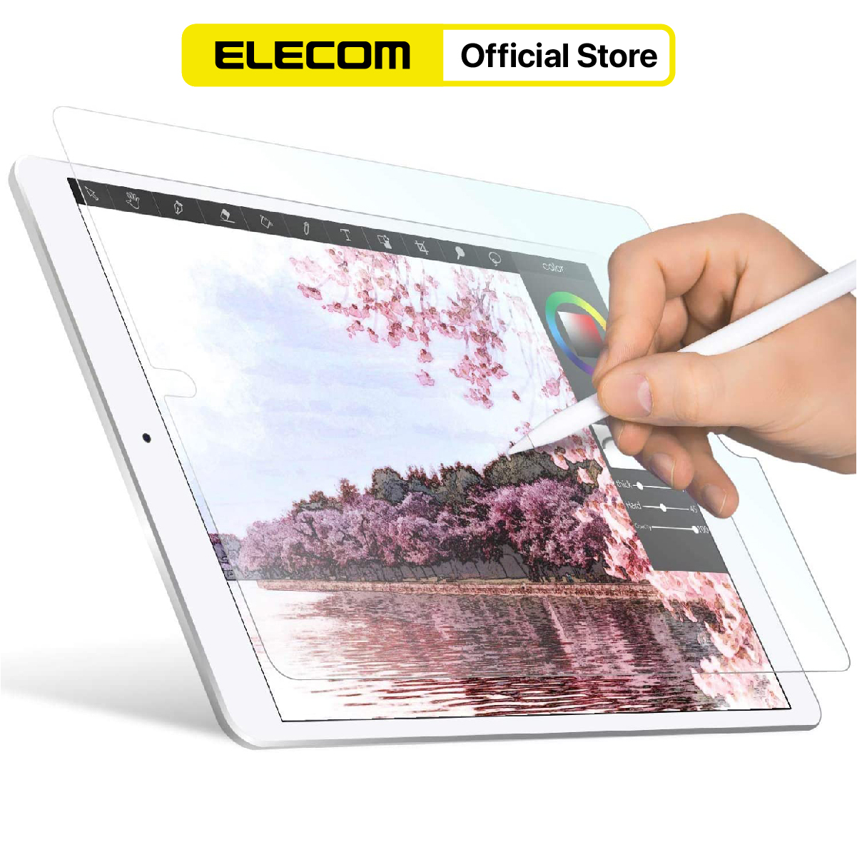 Miếng Dán màn hình dành cho iPad 9.7" Pro/2018, Loại nhám ELECOM TB-A18RFLAPL-W Hàng chính hãng