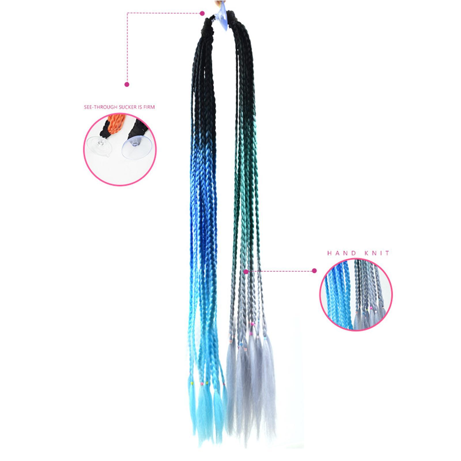 Pigtails Braids Punk Curly Hair 65cm Gradient Ramp for Female Men