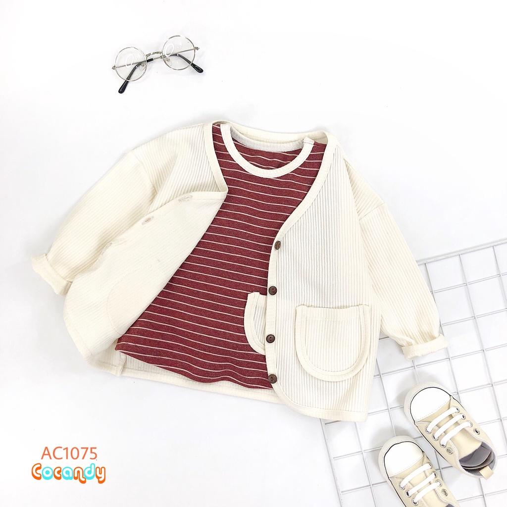 Áo cardigan trắng kem cho bé của COCANDY mã AC107500