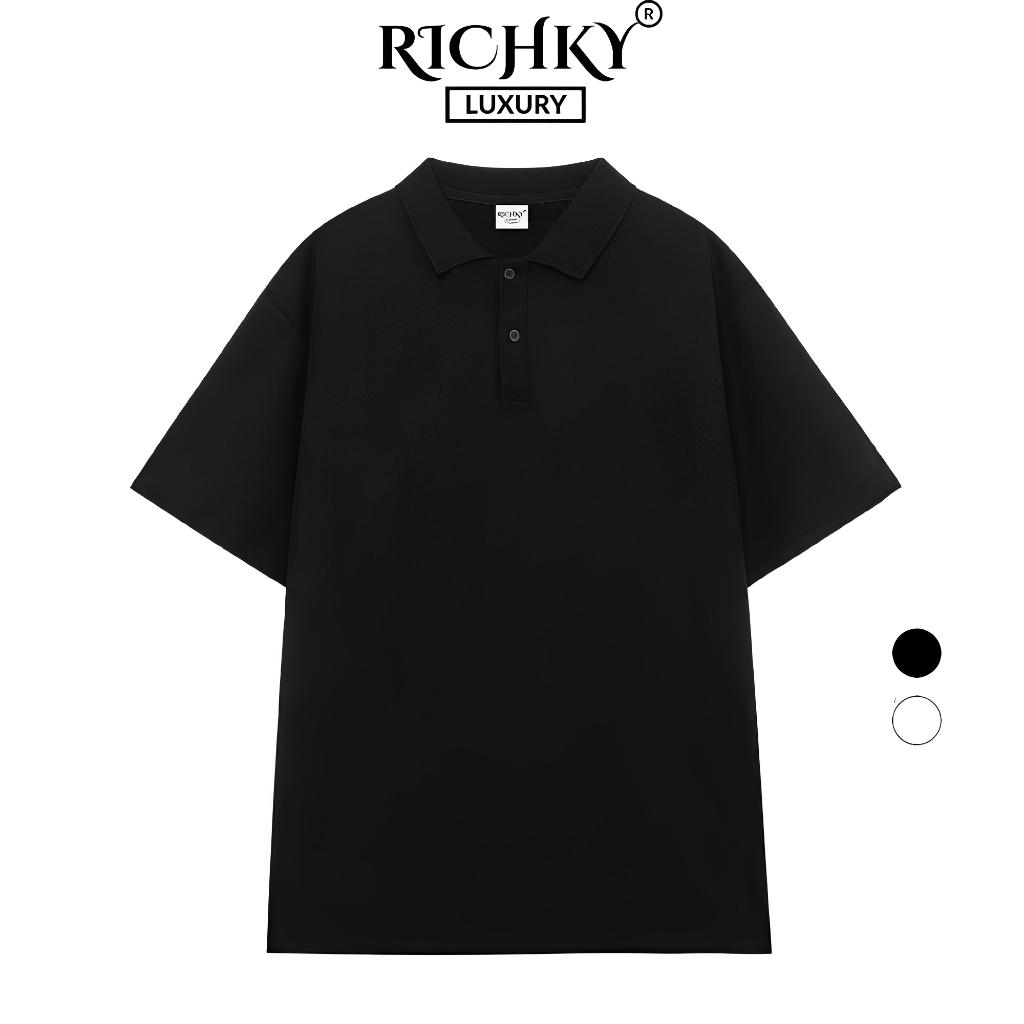 [Mã INBAU300 giảm 10% đơn 250K] Áo Polo Unisex Richky Polo Shirt Premium Luxury Basic Đen – RKO3