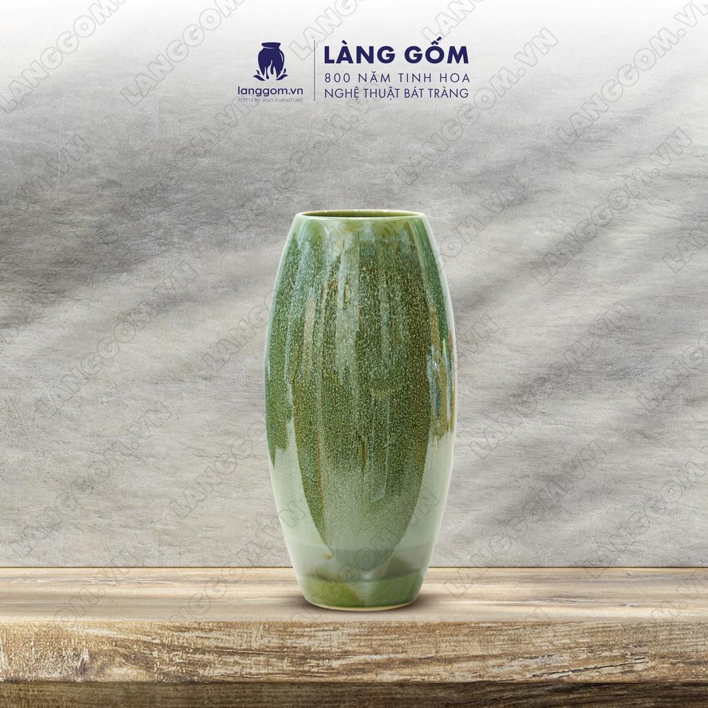 Bình hoa, lọ hoa Gốm sứ Bát Tràng cao cấp Men hỏa biến dáng bom đại dùng làm quà tặng, trang trí - Làng Gốm Bát Tràng