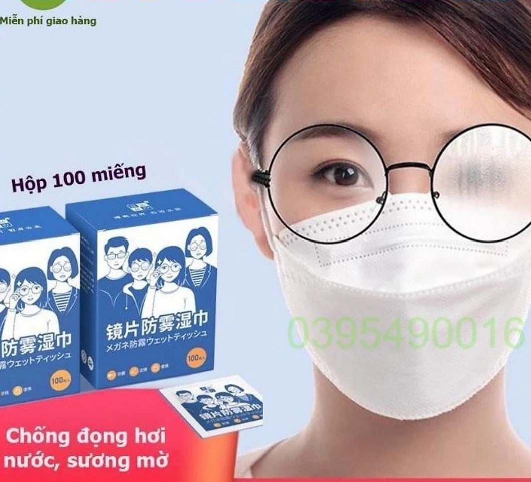 Khăn Lau Kính Nano Hộp 100 Miếng Khăn Giấy Chống Bám Hơi Nước, Giấy Lau Kính Chống Mờ Sương, Mồ Hôi, Chống Nhờn 