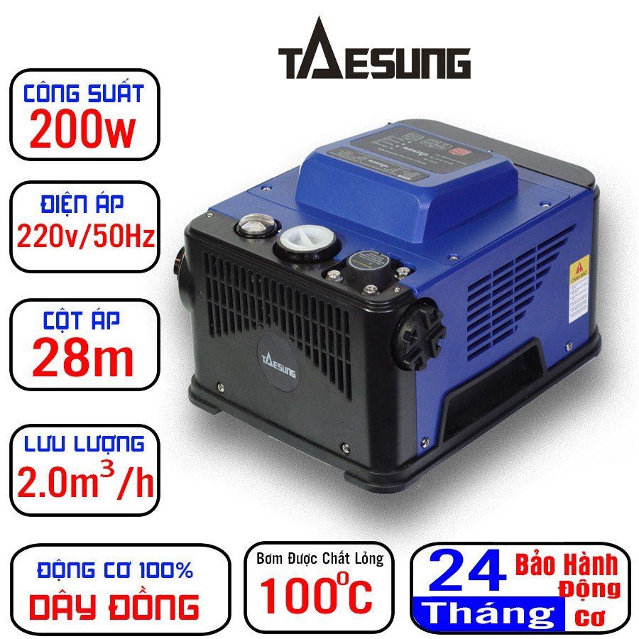 máy bơm tăng áp điện tử taesung 200w model TS_200 tăng áp cho nhà 1-3 tầng, hoạt động êm tiết kiệm điện, bảo hành 2 năm