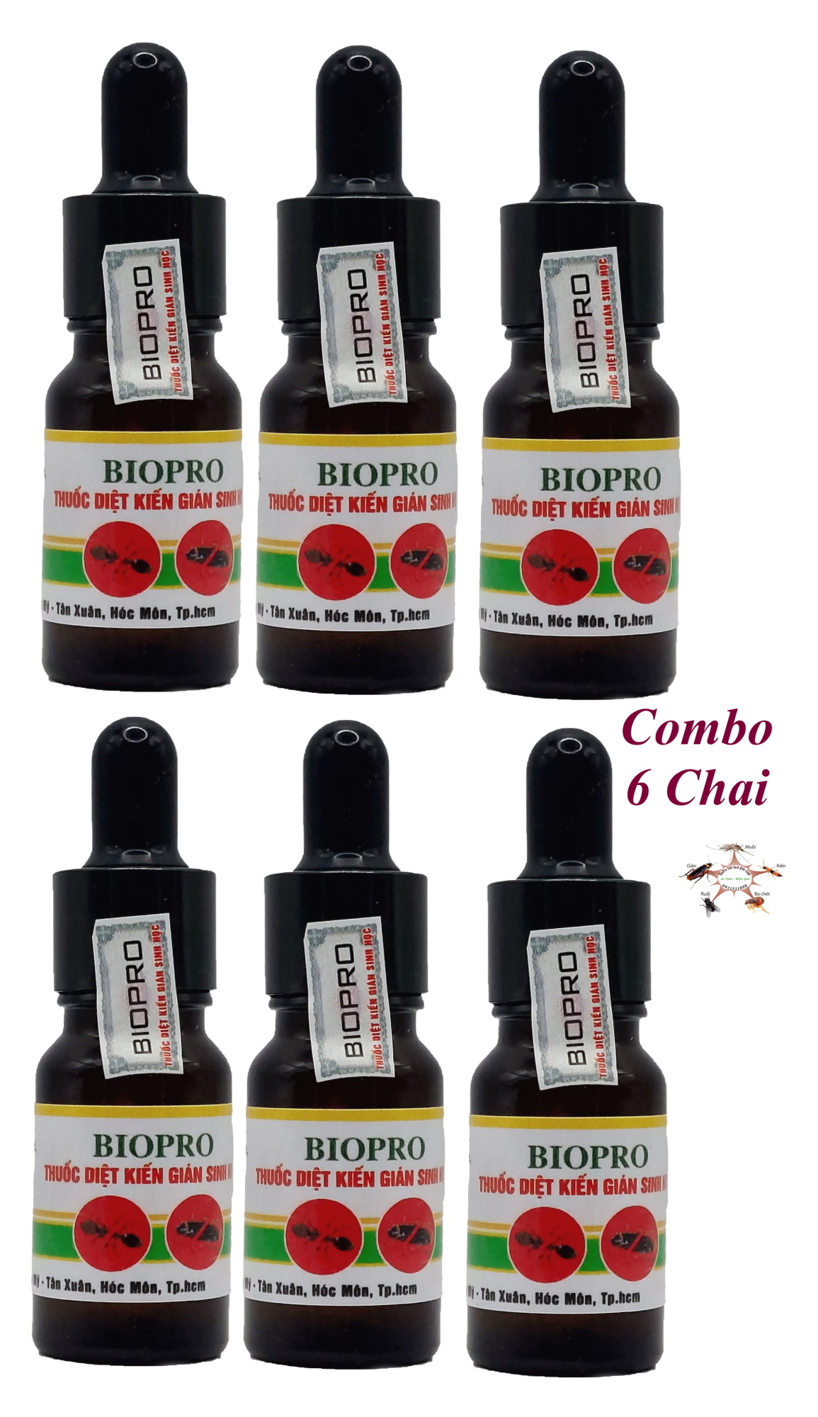 Combo Thuốc Diệt kiến gián sinh học Biopro chai 10ml Dạng ống bóp nhỏ giọt tiện lợi An toàn Hiệu quả Diệt sạch kiến gián