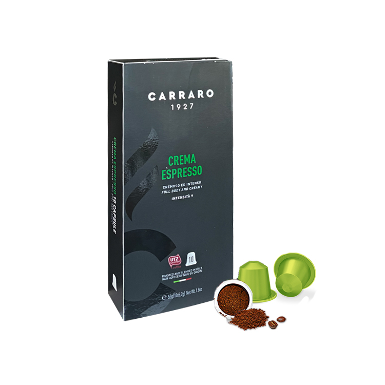 Combo 5 hộp cà phê viên nén Carraro Crema Espresso - Tương thích với máy capsule Nespresso