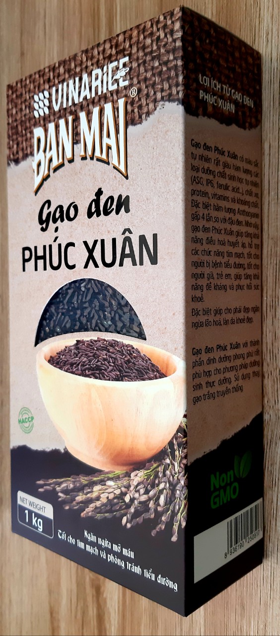 Hộp 01kg Gạo Đen Phúc Thọ - Tốt cho tim mạch và tiểu đường người lớn tuổi