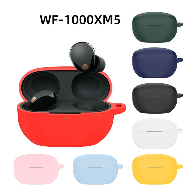 Case Silicon Full Color Dành Cho Tai Nghe Sony WF-1000xm5, Kèm Theo Móc Khoá, Mịn, Chống Bám Bẩn - HÀNG NHẬP KHẨU