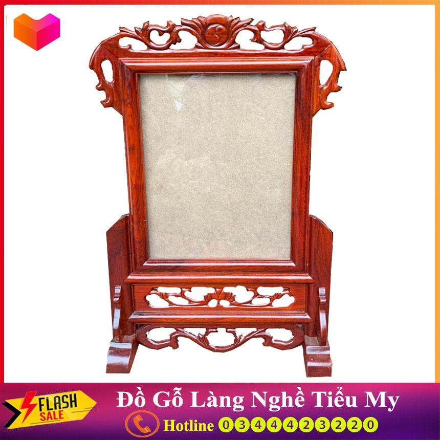 Khung Ảnh Ban Thờ gỗ Hương Chạm Hoa Lá Tây Lồng ảnh 20 x 30cm