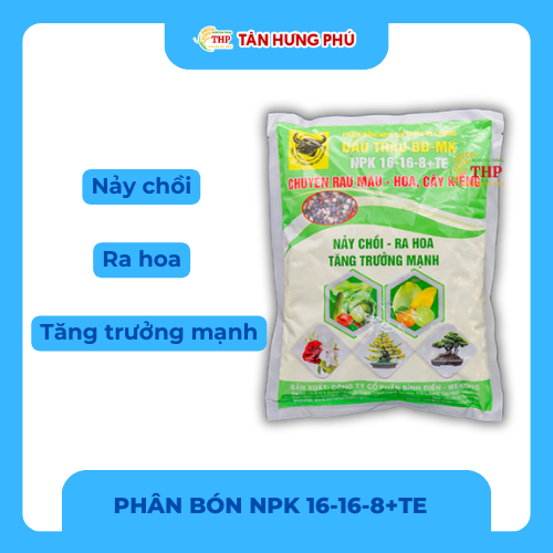 Phân Bón Đầu trâu BĐ-MK Bổ Sung Vi Lượng NPK 16-16-8+TE gói 1kg