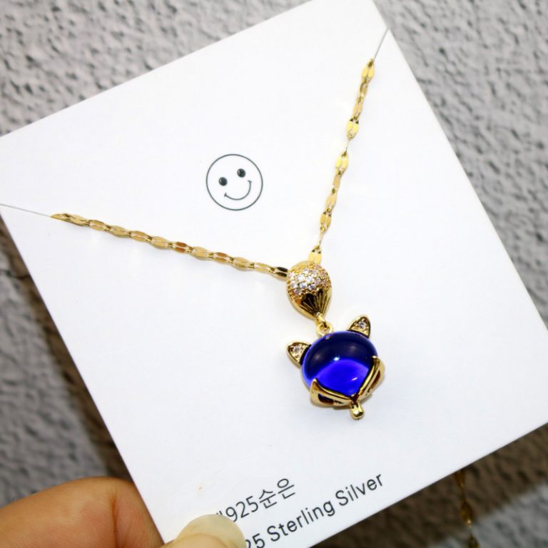 Dây Chuyền Hồ Ly Đá Nhiều Màu Titan Ko Han Rỉ TT 3848