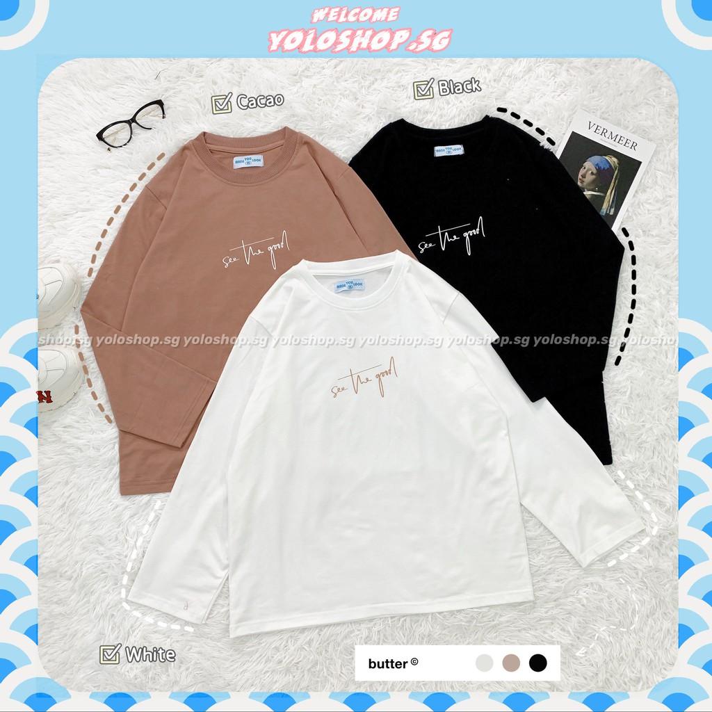 Áo Thun Tay Dài Unisex SEE THE GOOD Thu Đông