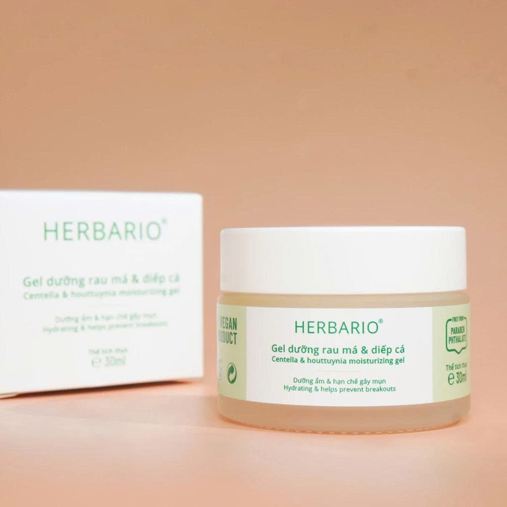 Bộ 3 rau má diếp cá Herbario thuần chay: Mặt nạ 30ml + Serum 30ml + Gel dưỡng 30ml thuần chay