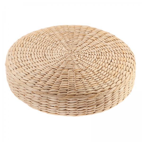 3X Round Straw Woven Tatami Cushion Floor Pouf Meditation Seat Mat 40x40cm