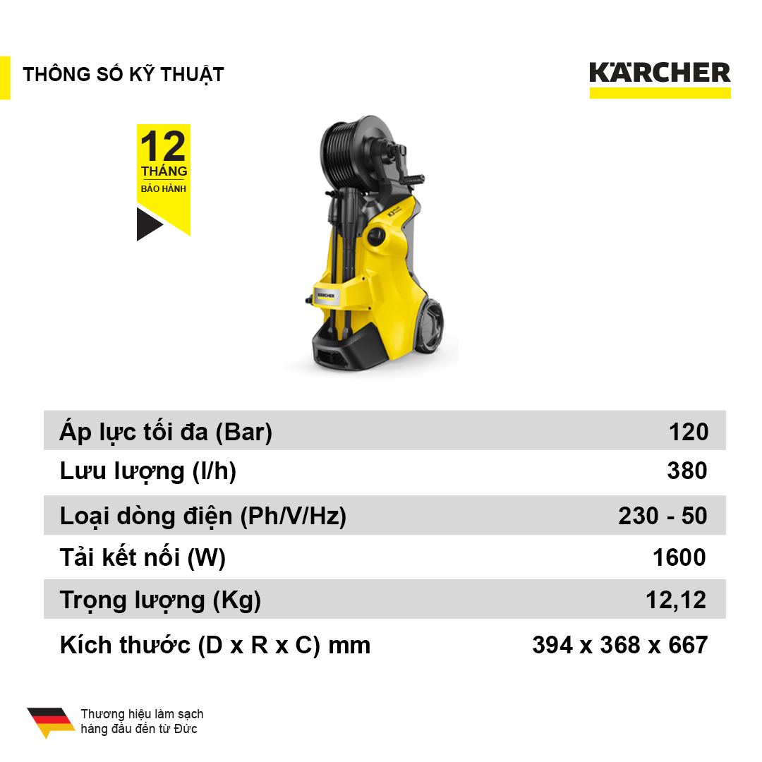 Máy xịt rửa xe Karcher K3 Deluxe Premium động cơ từ