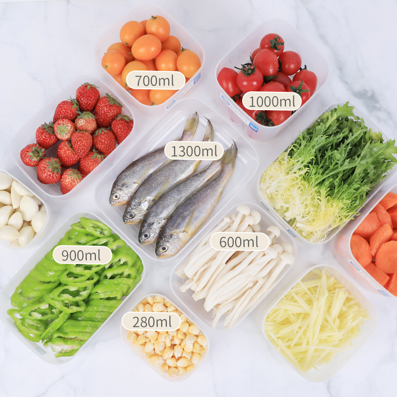 Set 02 hộp thực phẩm chữ nhật, nắp mềm 280ml, làm từ nhựa PP cao cấp không chứa các hoạt chất gây hại - nội địa Nhật Bản