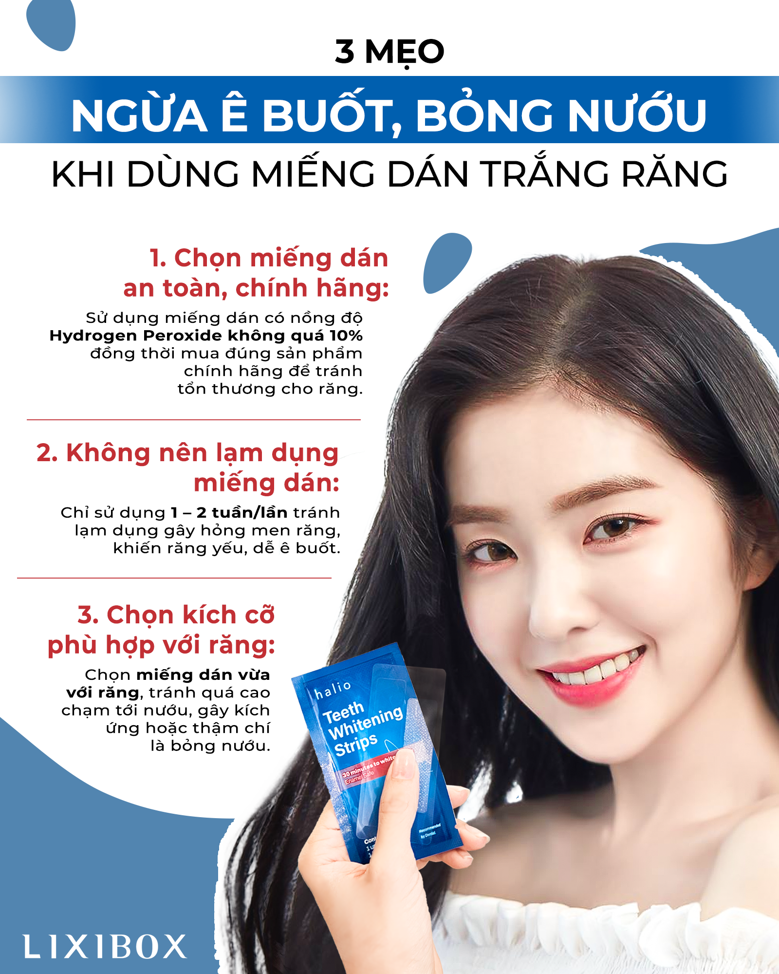 Set 14 Miếng Dán Trắng Răng Halio Teeth Whitening Strip Giảm Ê Buốt - Liệu Trình 7 Ngày