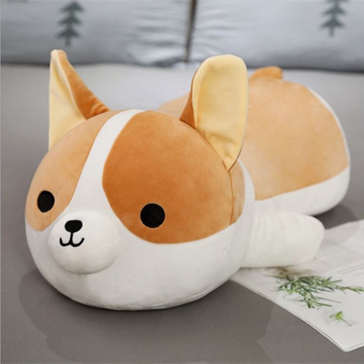 Gấu bông chó corgi nằm mông to dễ thương, gấu bông sang trọng, đồ chơi thú bông