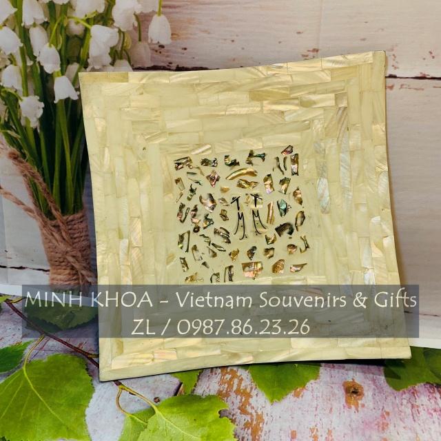 Bộ 2 Đĩa Vuông Khảm Trai Đựng Bánh Kẹo - Mother Of Pearl Tray