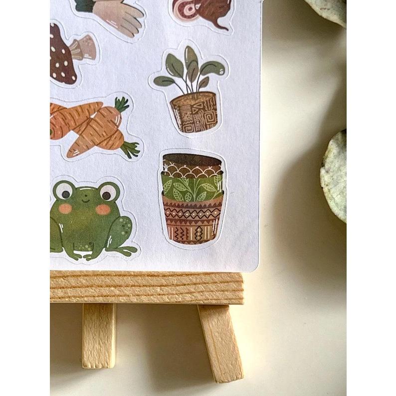 Sticker tự thiết kế - sticker sheet vintage garden - hình dán sổ, nhật kí bullet journal - unim037