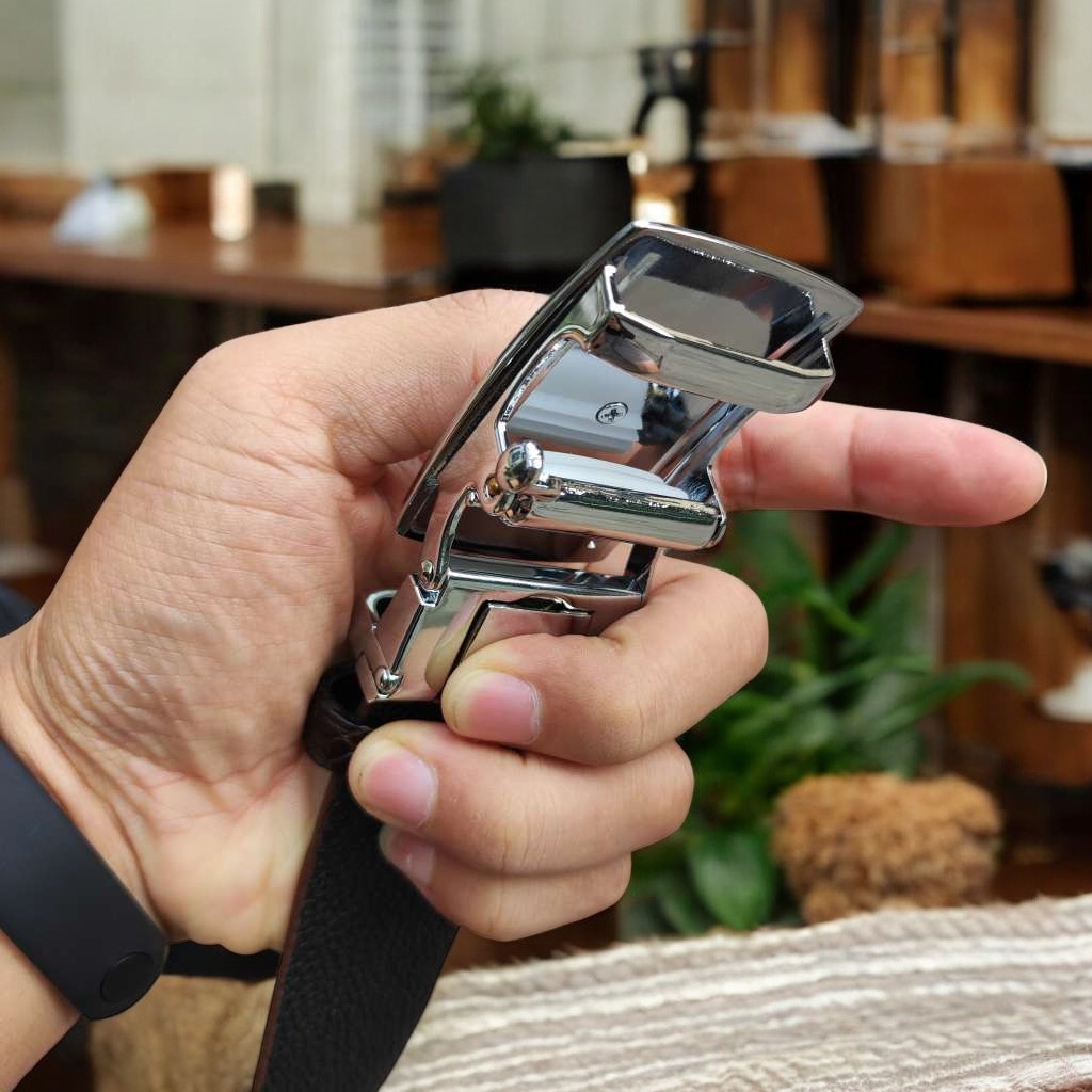 Dây nịt nam gai lưng cá sấu LIỀN NGUYÊN CON N24N1 (Mặt trắng)