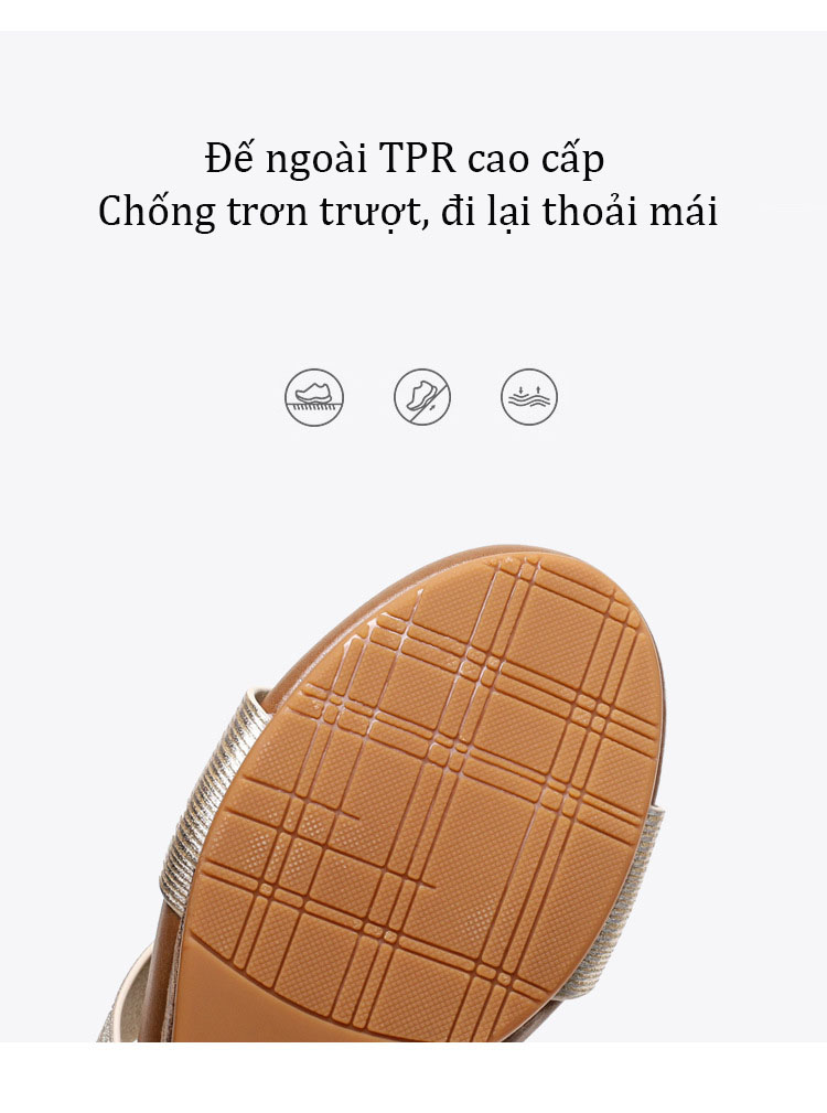 Dép đế xuồng nữ dép nữ cổ tích đế cao 5cm êm nhẹ phong cách Hàn Quốc mã 1418-737 - HỒNG NHẠT - 36