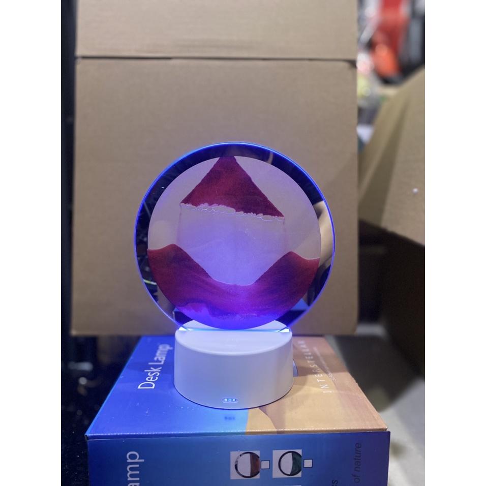 Đèn ngủ led trang trí dạng Tranh cát 3D chuyển động hình tròn 16cm cắm điện USB hoặc Dùng Pin 3AAA độc lặp