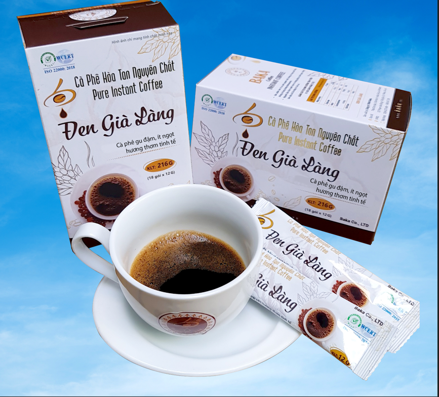 Cà Phê Hòa Tan Nguyên Chất ĐEN GIÀ LÀNG GU ĐẬM- Hộp