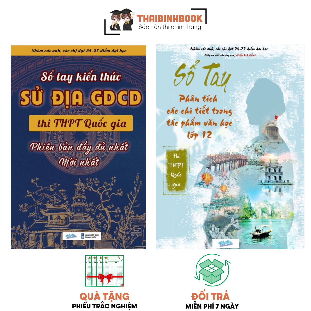 Combo Sổ Tay Văn Học 12 & Sổ Tay Xã Hội 3 Môn: Sử, Địa, GDCD Lớp 12
