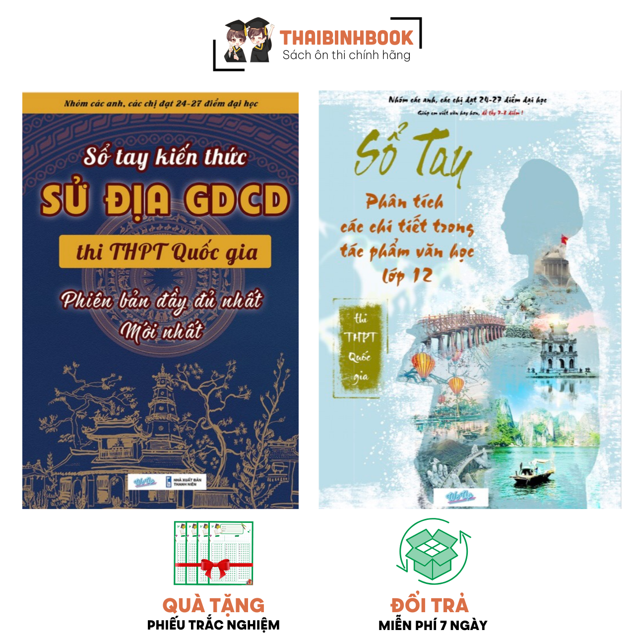 Combo Sổ Tay Văn Học 12 &amp; Sổ Tay Xã Hội 3 Môn: Sử, Địa, GDCD Lớp 12