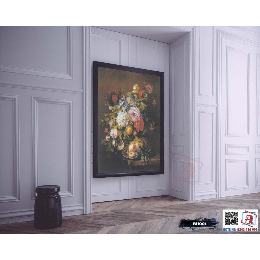 Tranh Canvas bình hoa phong cách cổ điển - BH001