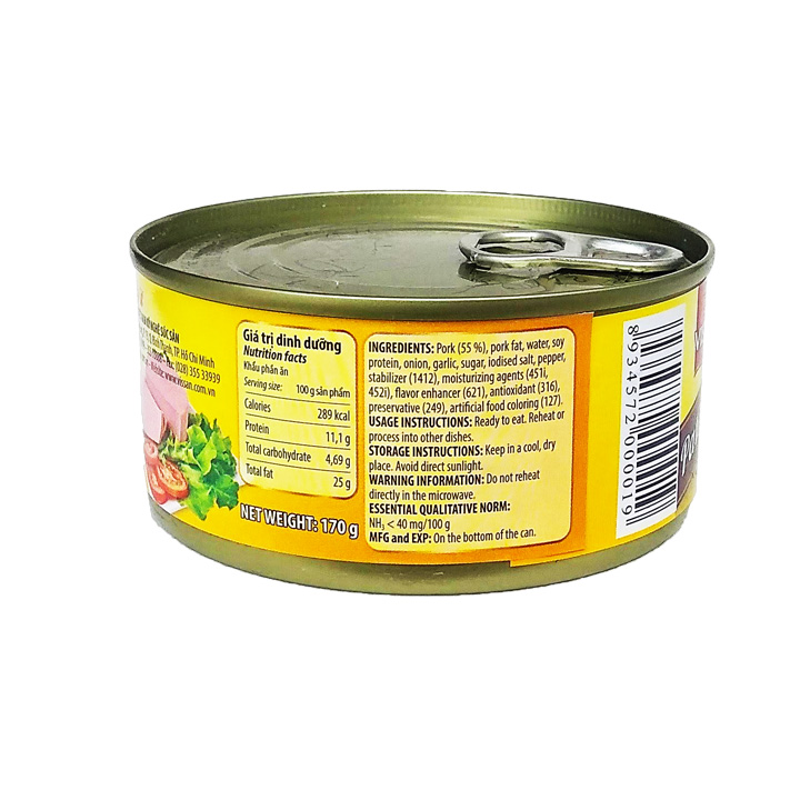 Pate Thịt Heo Vissan 170g Combo 4 hộp
