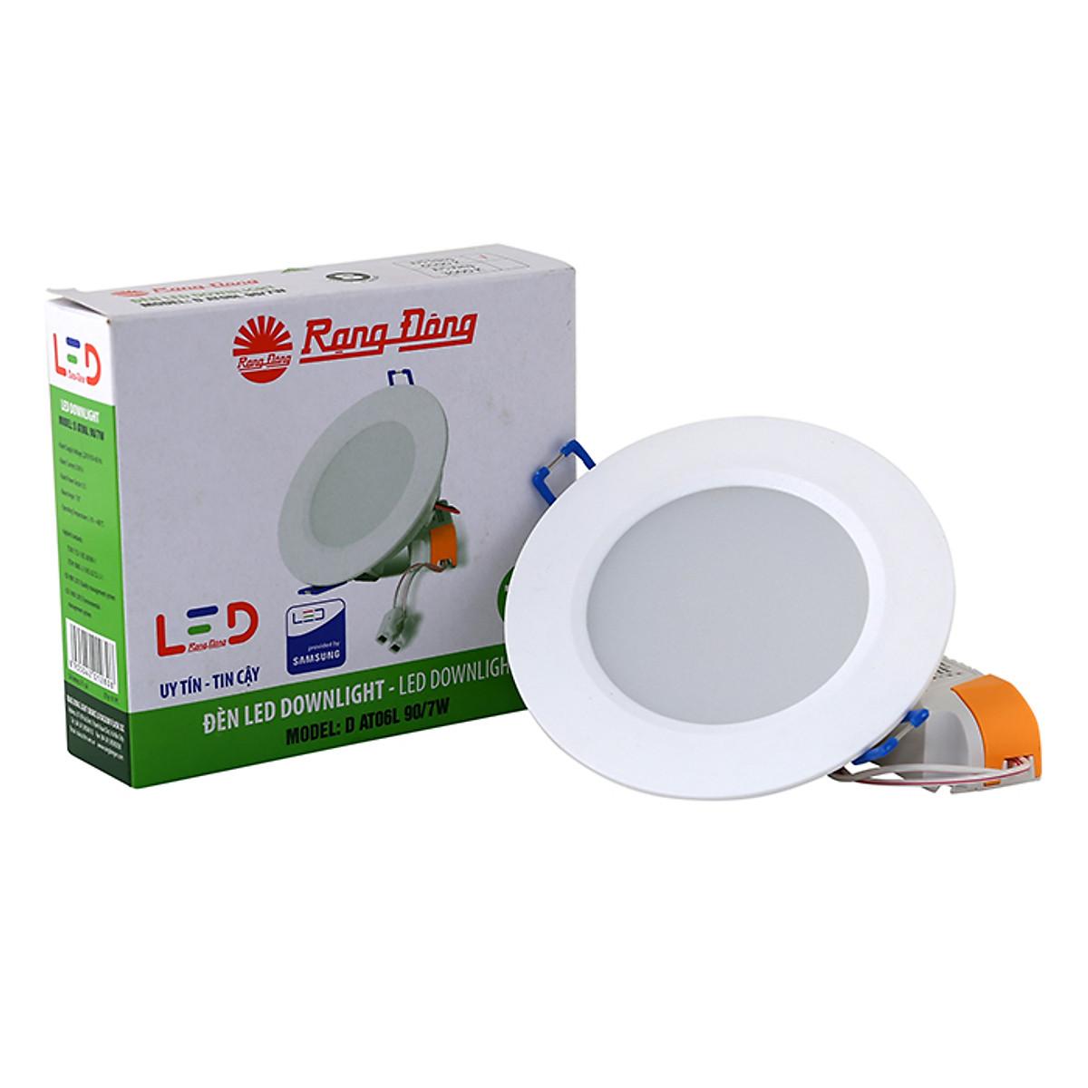 Combo 6 Đèn led  âm trần 7W Rạng Đông, model LED downlight D AT06L 90/7W