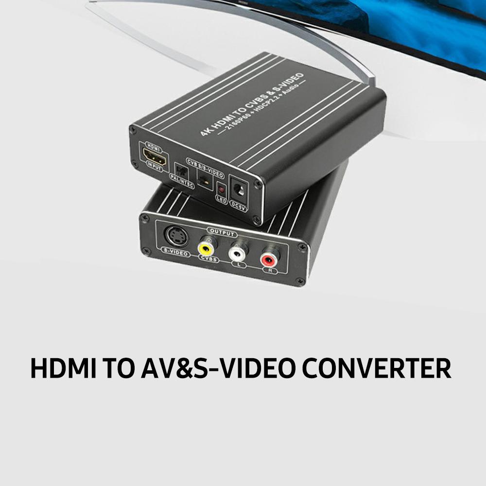 Bộ chuyển đổi HDMI sang AV & SVideo Chất lượng hình ảnh 4K UHD Audio Video đầu cắm US