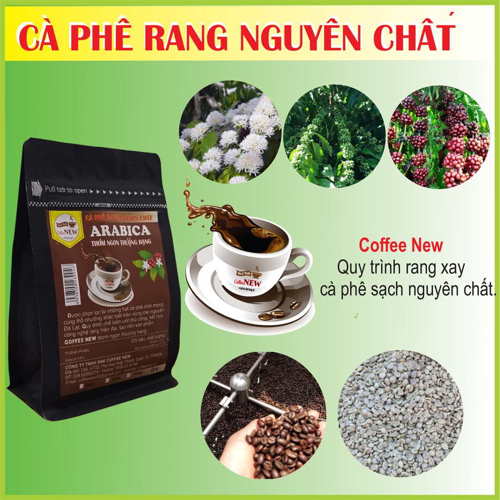 Cà Phê ARABICA Cầu Đất - Trọng Lượng 200g, 500g, 1kg - Rang Mộc Nguyên Chất - Pha Máy Hoặc Pha Phin - Hương Trái Cây, Vị Chua Thanh, Hậu Ngọt, Màu Nước Trong Trẻo - Coffee New