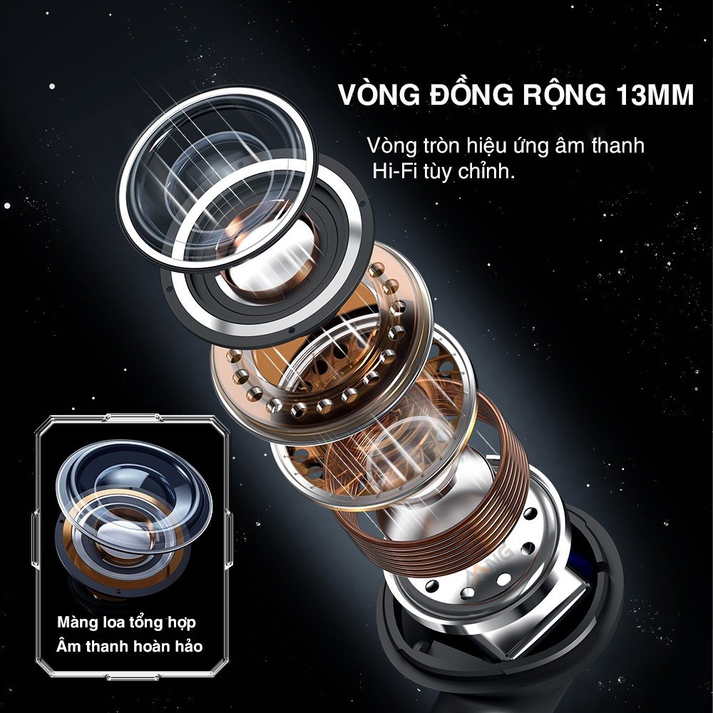 Tai nghe bluetooth không dây nhét tai TWS Rockspace Steampunk R3 nghe nhạc lên đến 24h hàng chính hãng bảo hành 12 tháng