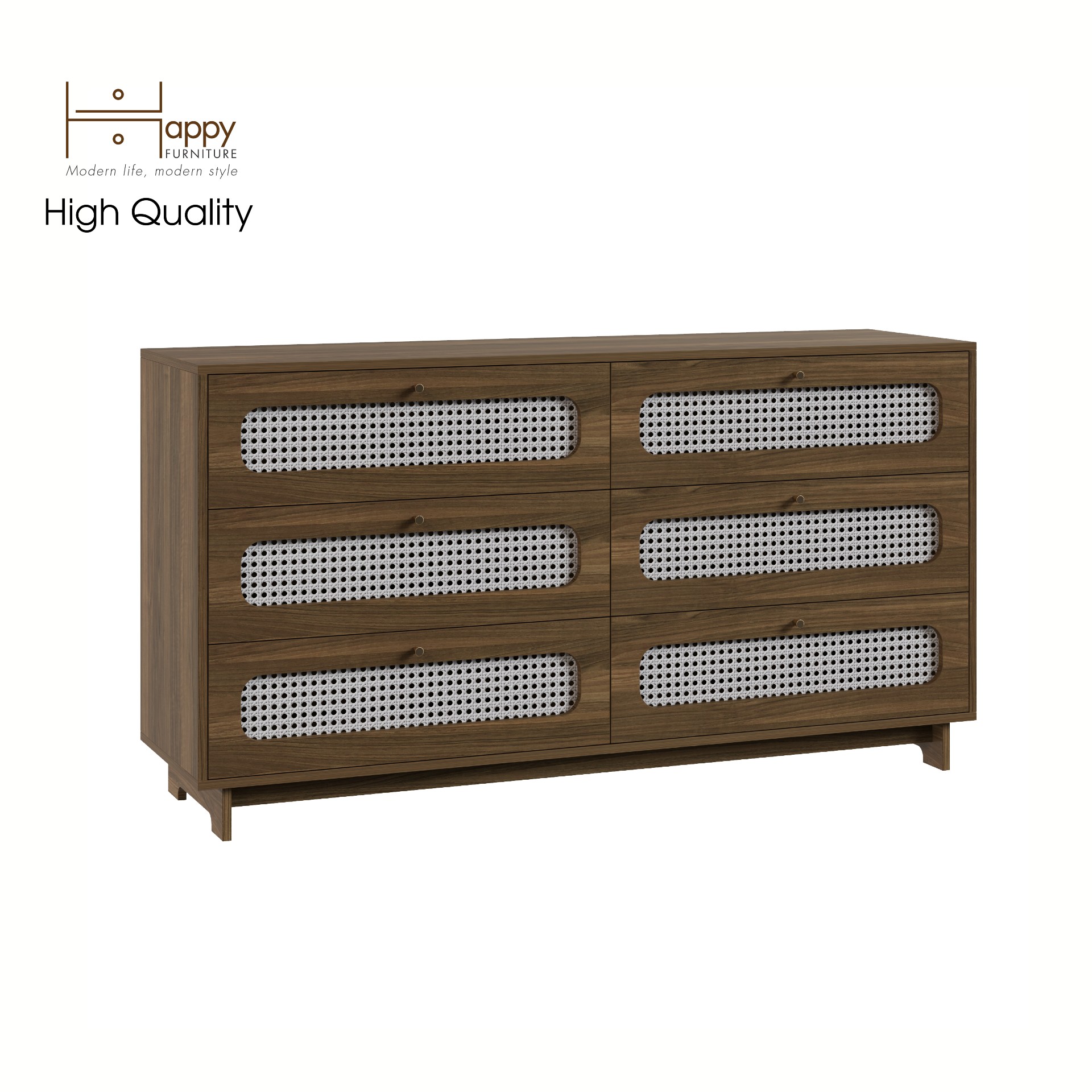 [Happy Home Furniture] MEYDAN, Tủ đựng đồ 3 tầng 6 ngăn kéo , 160cm x 45cm x 86cm ( DxRxC), THK_079