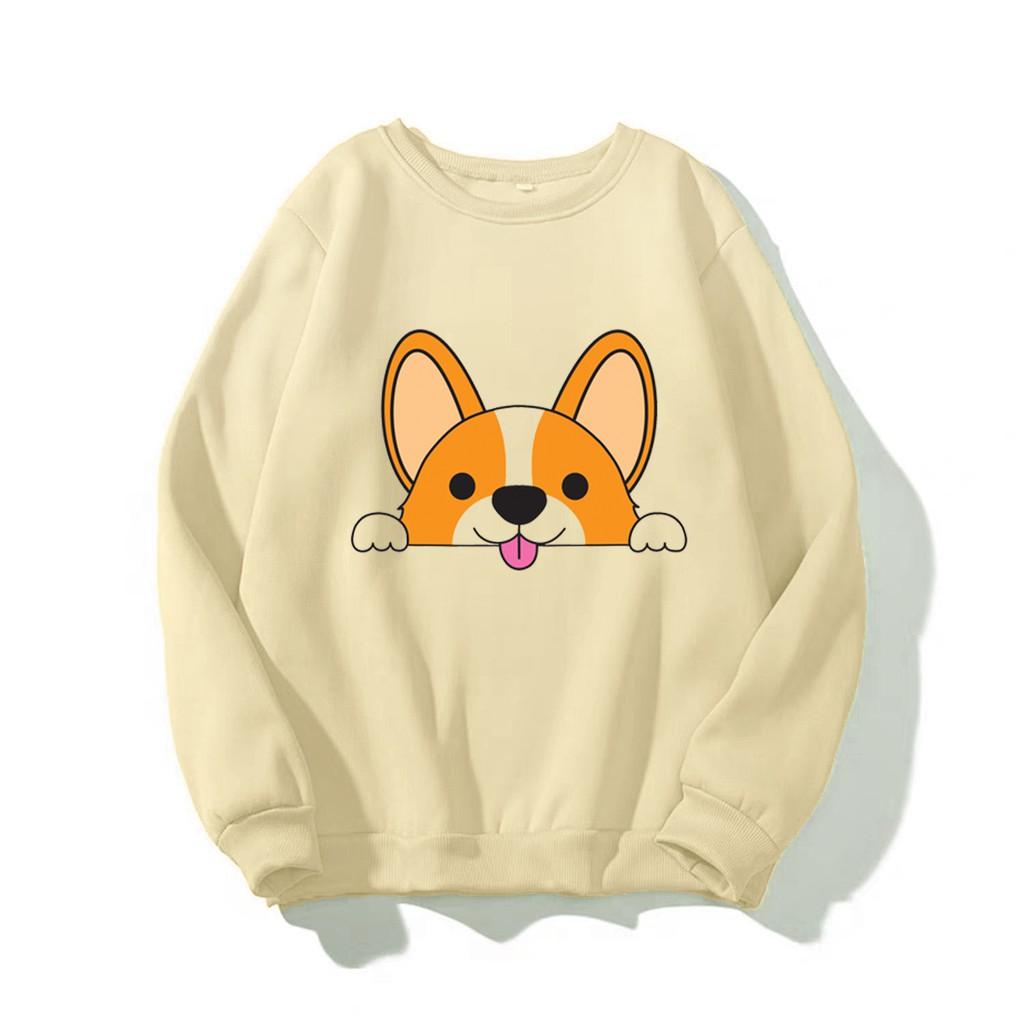 ÁO SWEATER IN CÚN SHIBA SIÊU CUTE