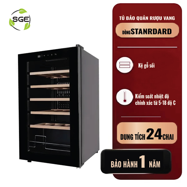 Tủ Rượu, Tủ Mát - Tủ Uớp, Bảo Quản Rượu Vang WCS24 . Hàng Nhập Khẩu Chính Hãng Thái Lan