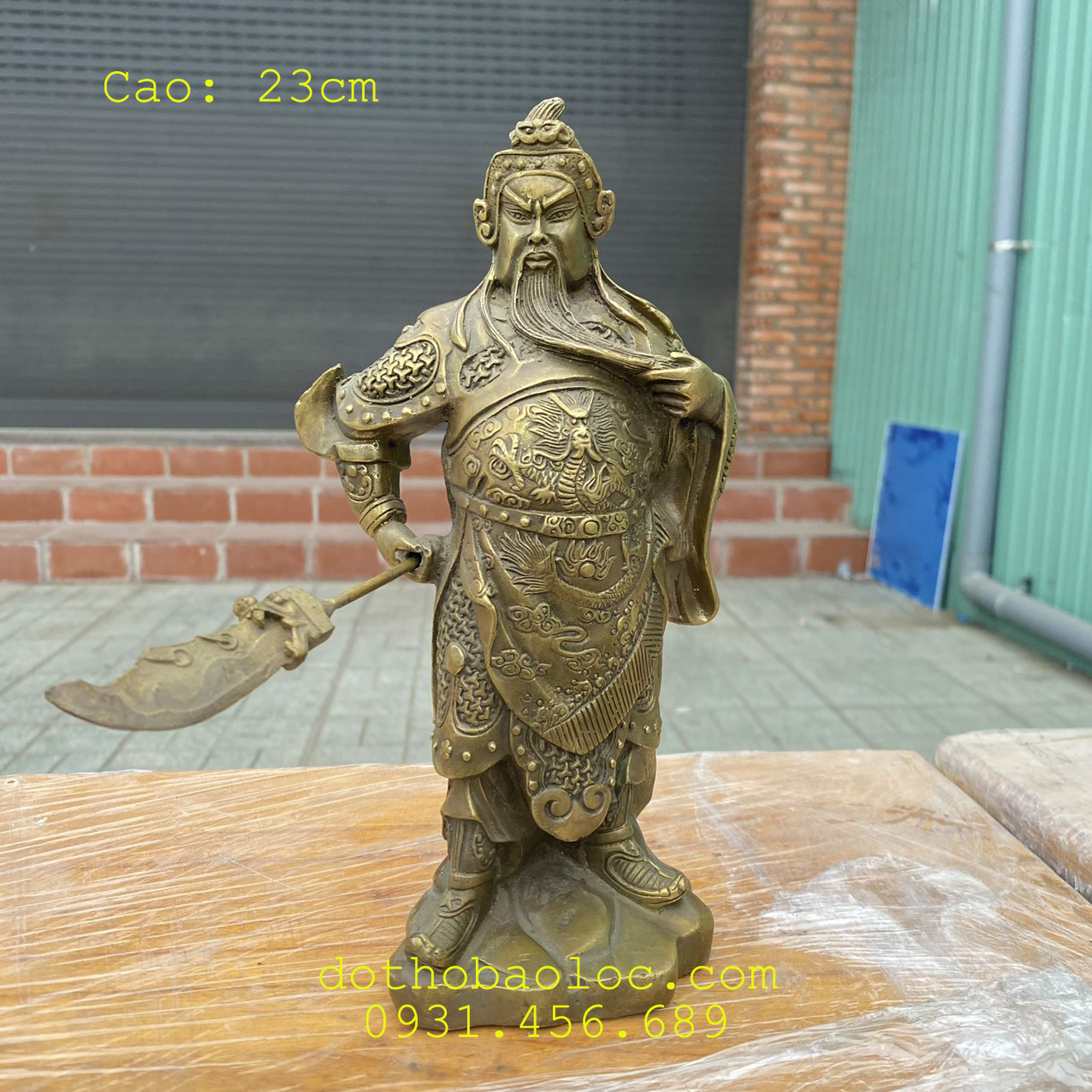 Tượng Quan Công bằng đồng Cao 23cm